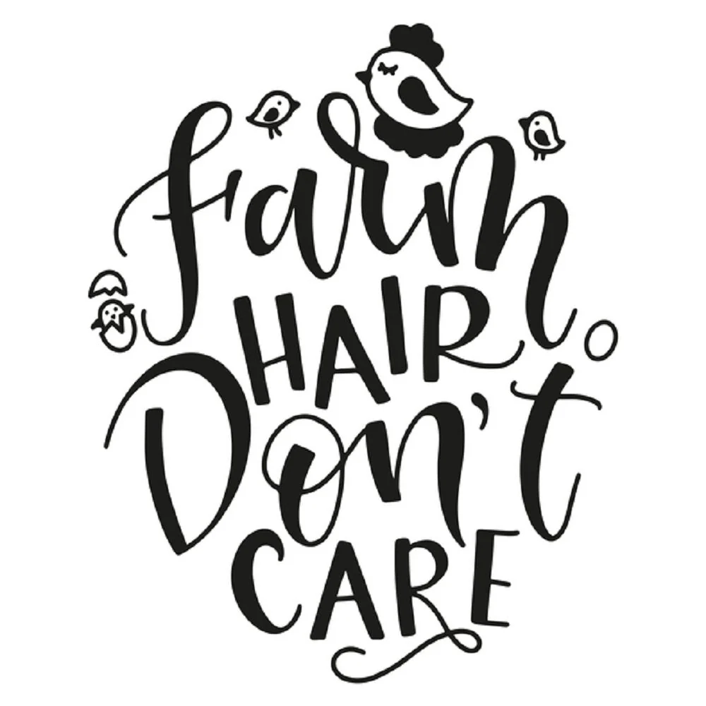 Farm Hair Don't Care Fabric Panel - White