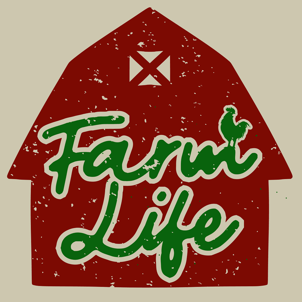Farm Life Fabric Panel - Barn Red