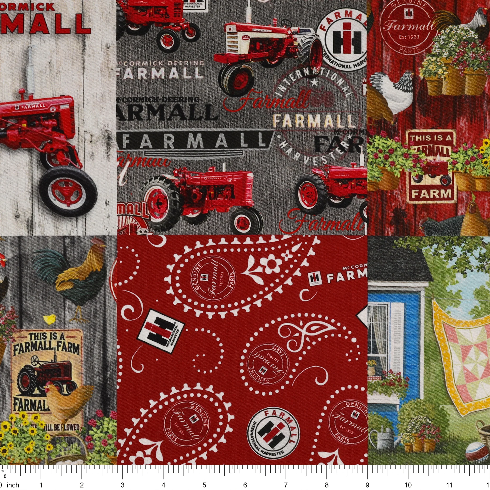Farmall Cheater Quilt Fabric - Image 3