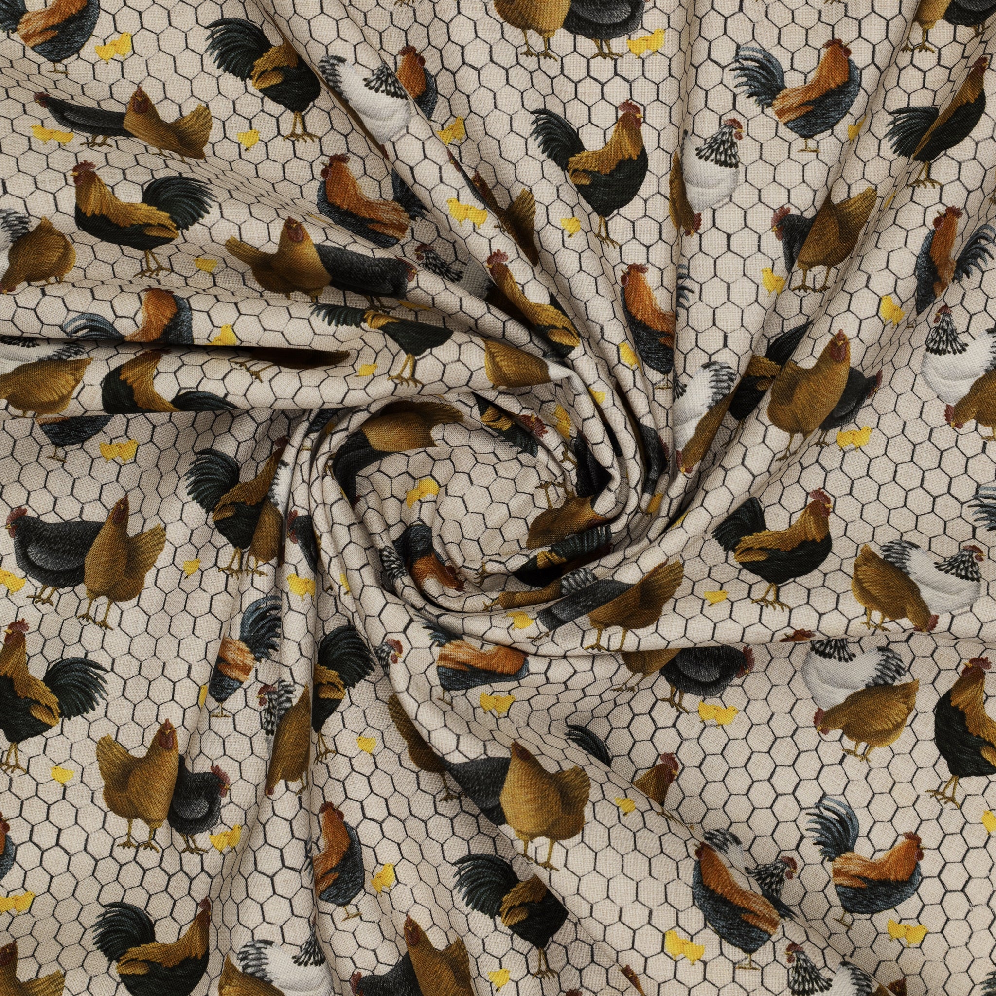 Farmall Roosters & Chickens Fabric - Image 3
