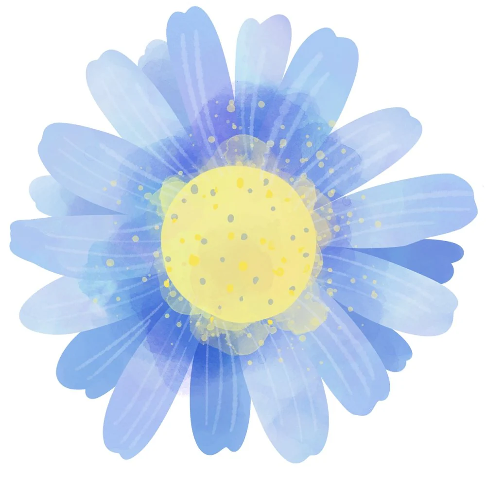 Farmhouse Sunflowers Blue Flower Fabric Panel