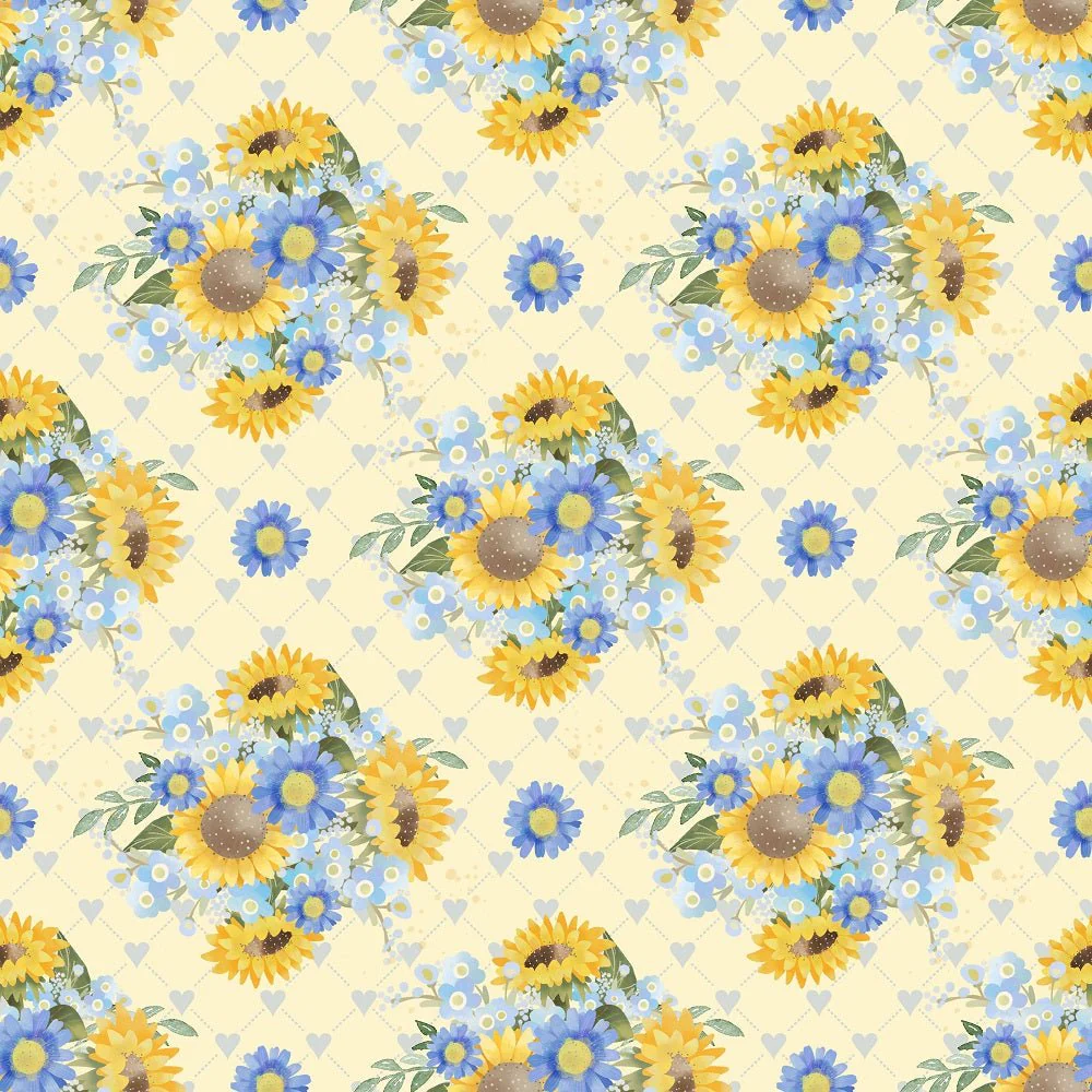 Farmhouse Sunflowers Bouquet Fabric - Yellow