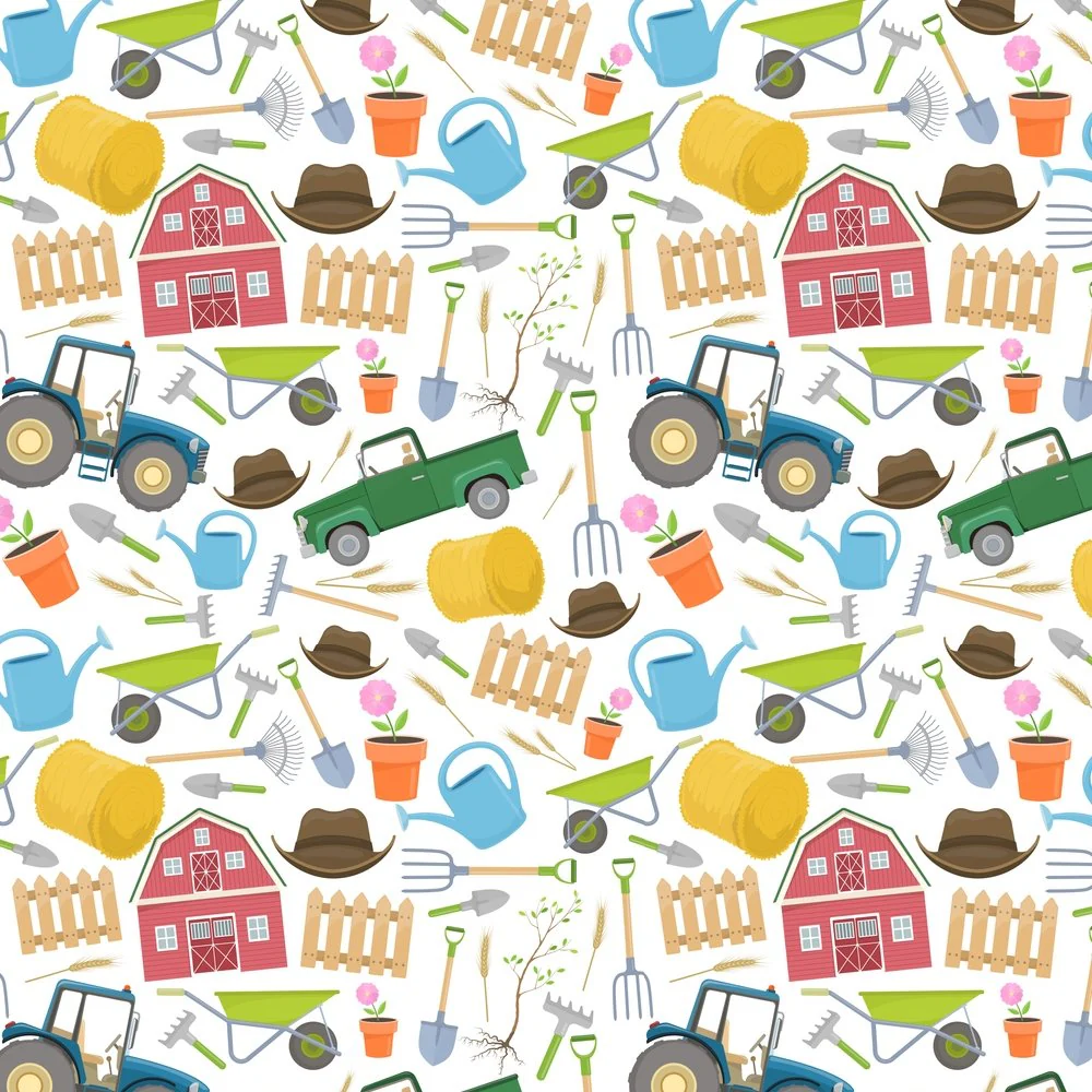 Farming Tools Fabric