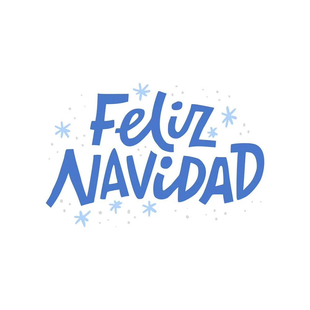 Feliz Navidad Fabric Panel - Blue