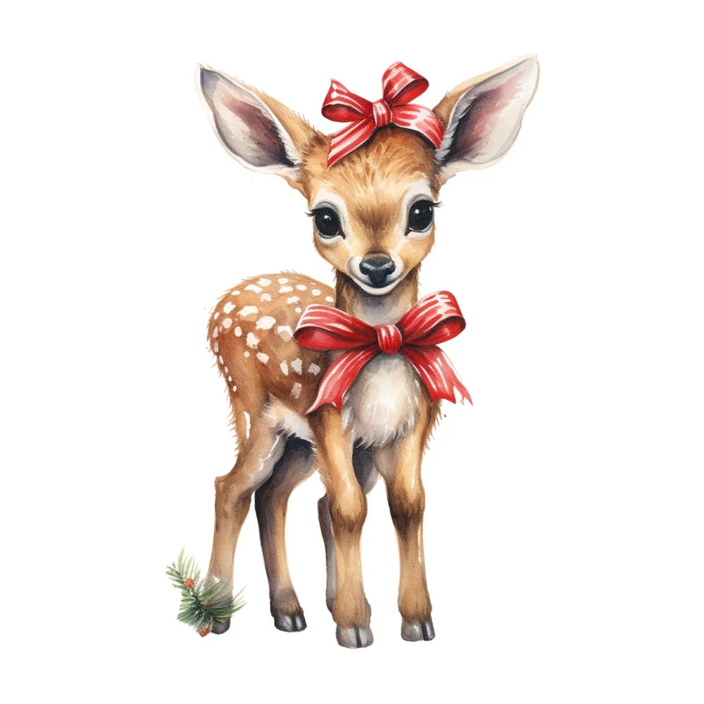 Festive Fawn #2 Fabric Panel