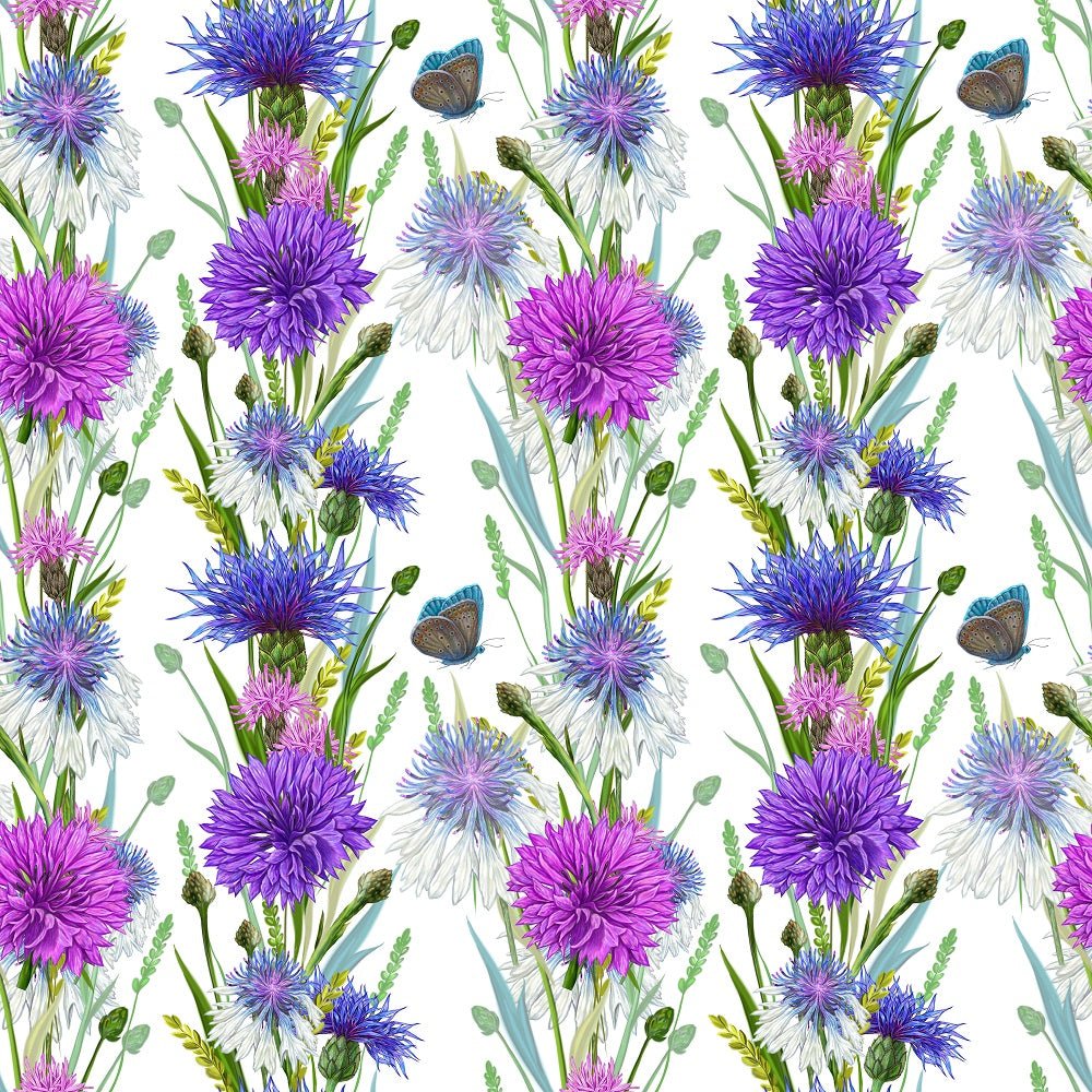 Fields of Cornflowers Pattern #2 Fabric