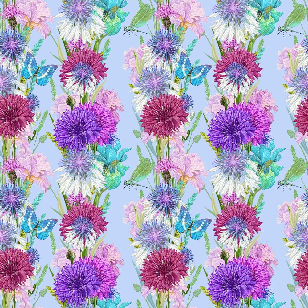 Fields of Cornflowers Pattern #4 Fabric