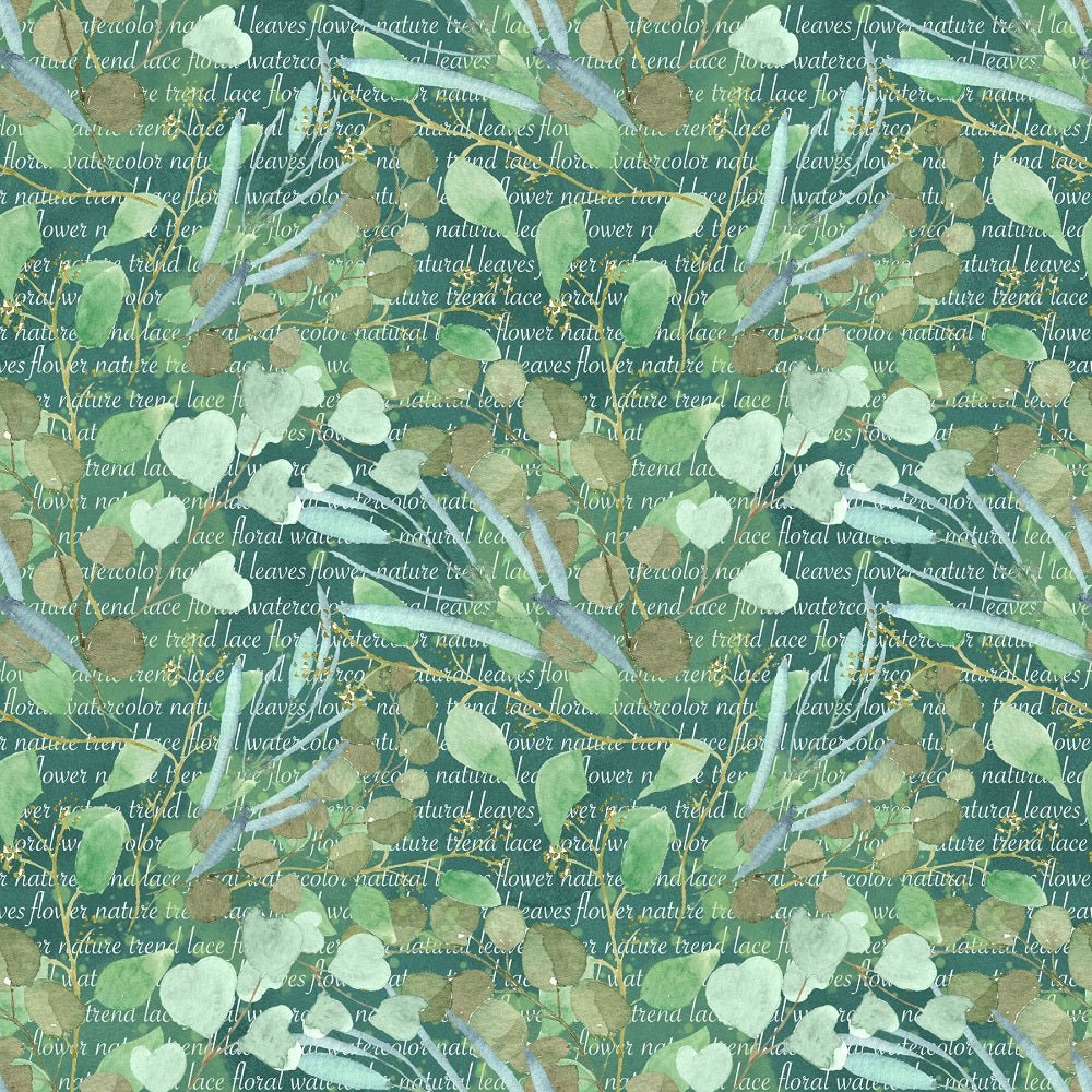 Fields of Eucalyptus Allover Fabric - Dark Green