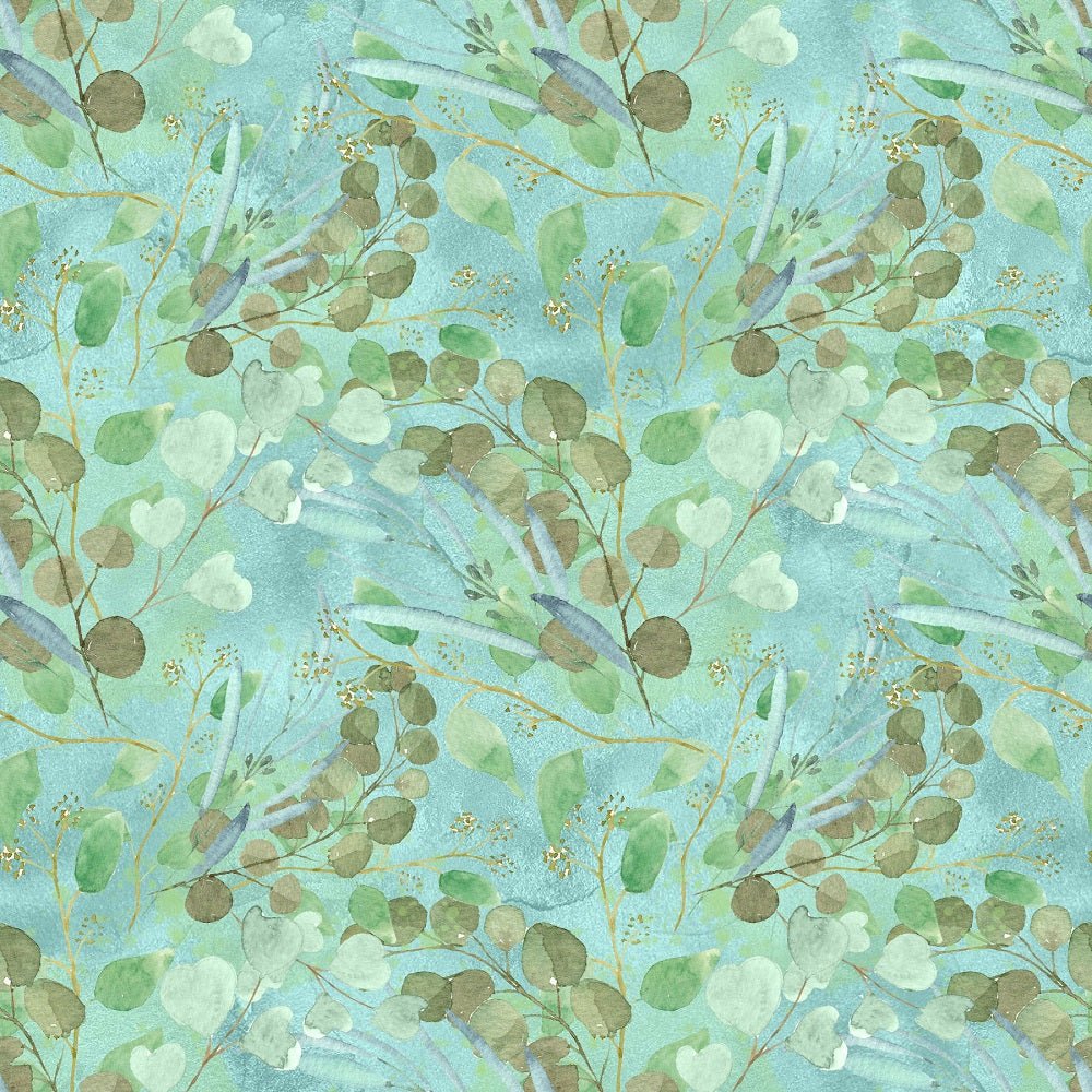 Fields of Eucalyptus Allover Fabric - Green