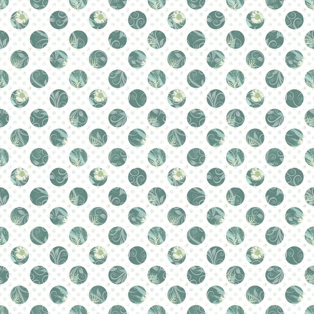 Fields of Eucalyptus Dots Fabric - White