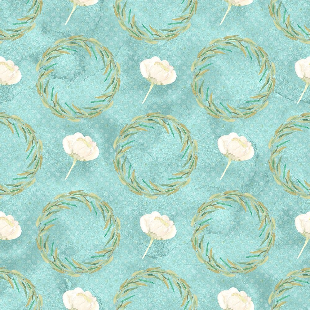 Fields of Eucalyptus Floral Buds Fabric - Green