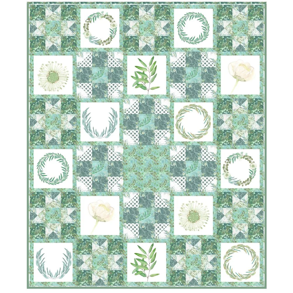 Fields of Eucalyptus Quilt Kit - 60" x 72"
