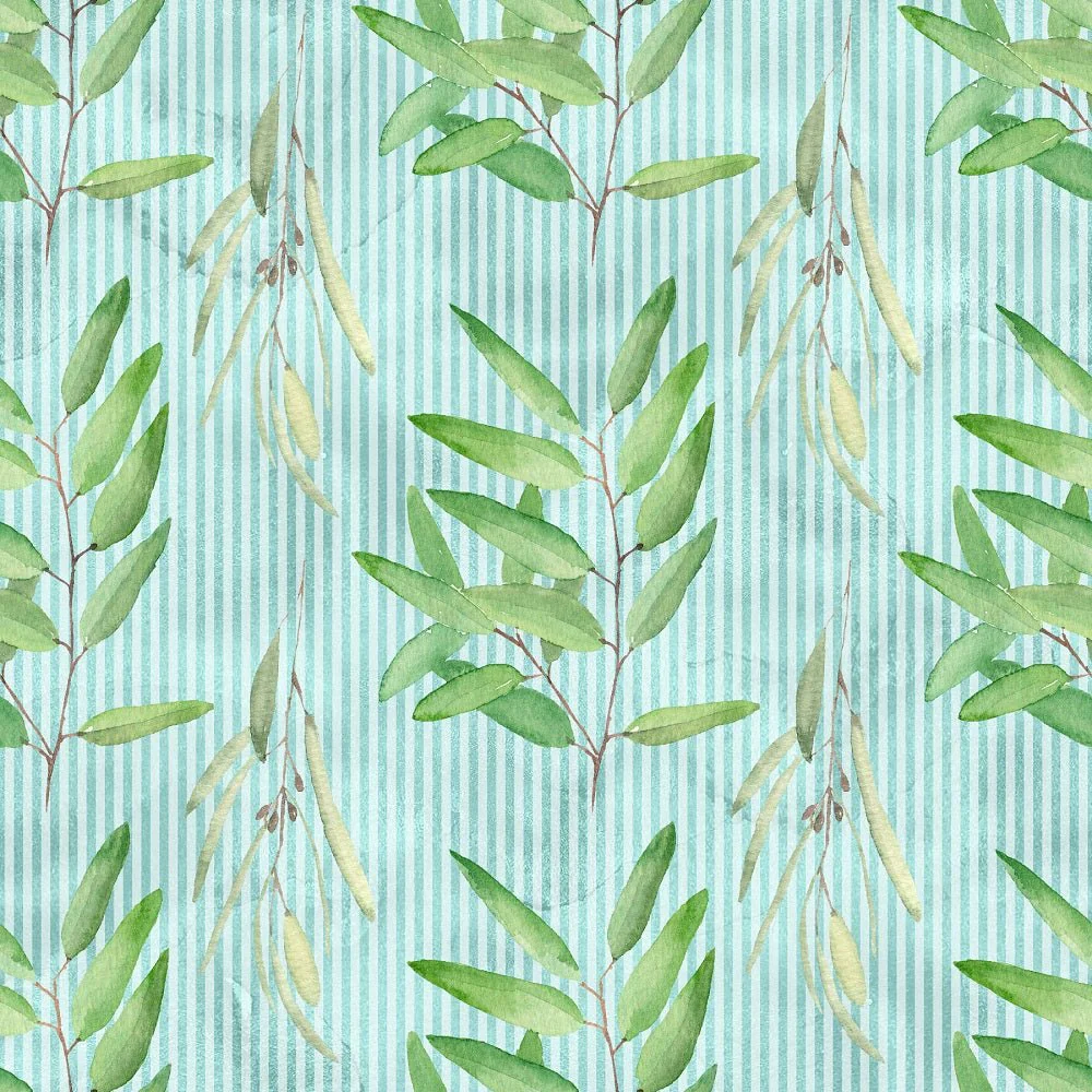 Fields of Eucalyptus Stripes Fabric - Green