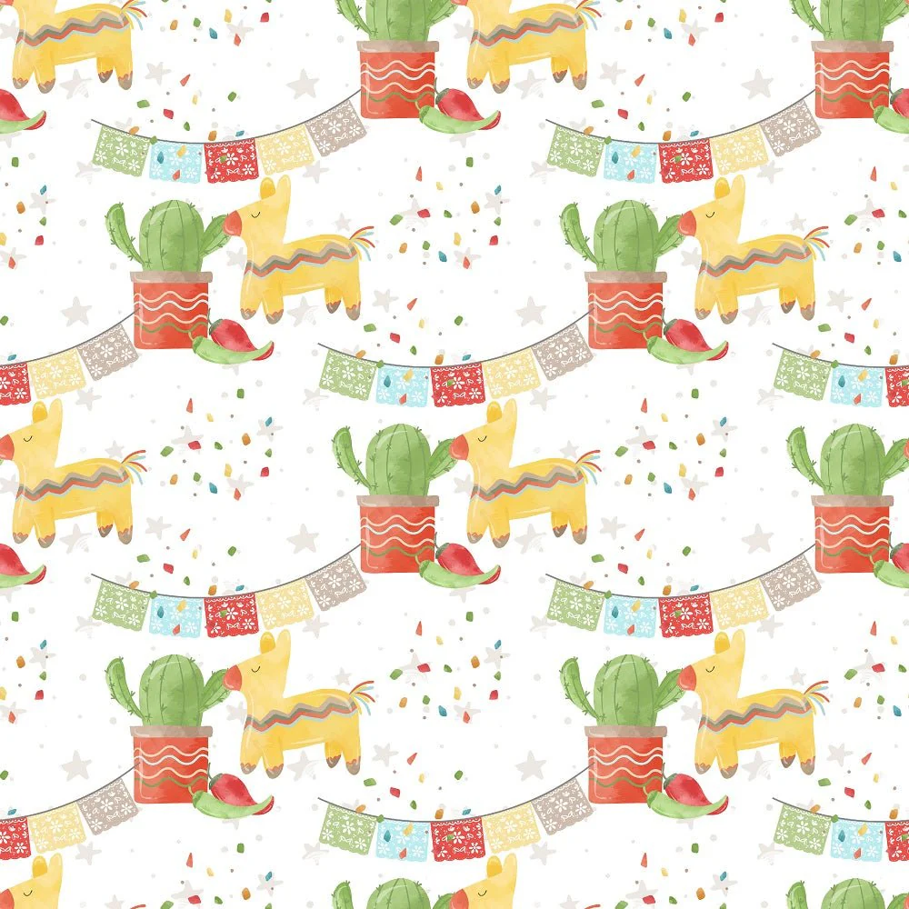 Fiesta! Allover Fabric - White
