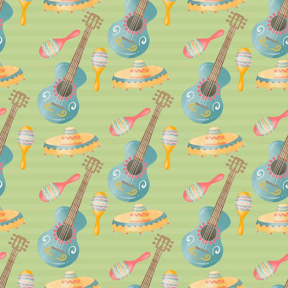 Fiesta! Music Fabric - Green