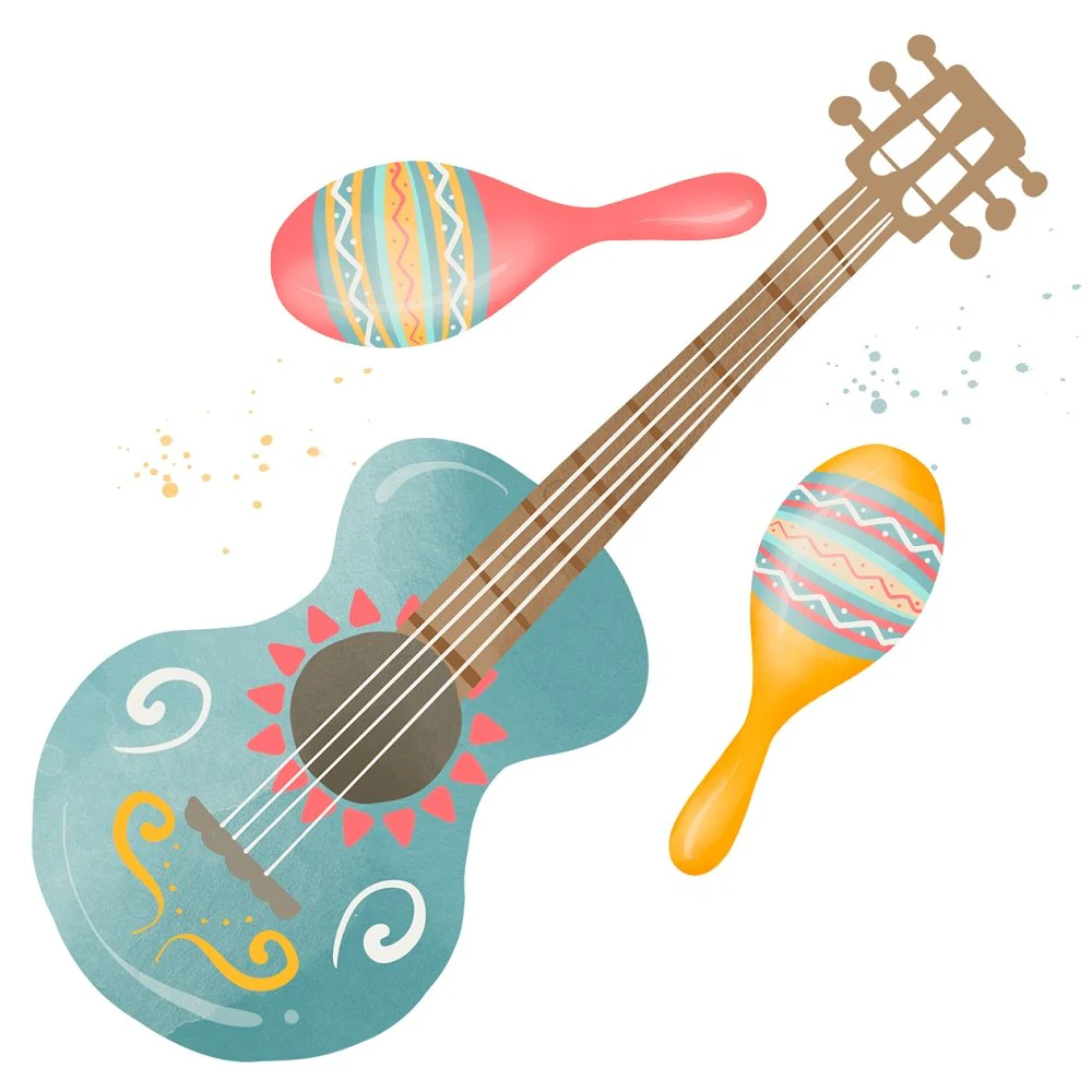 Fiesta! Music Scene Fabric Panel