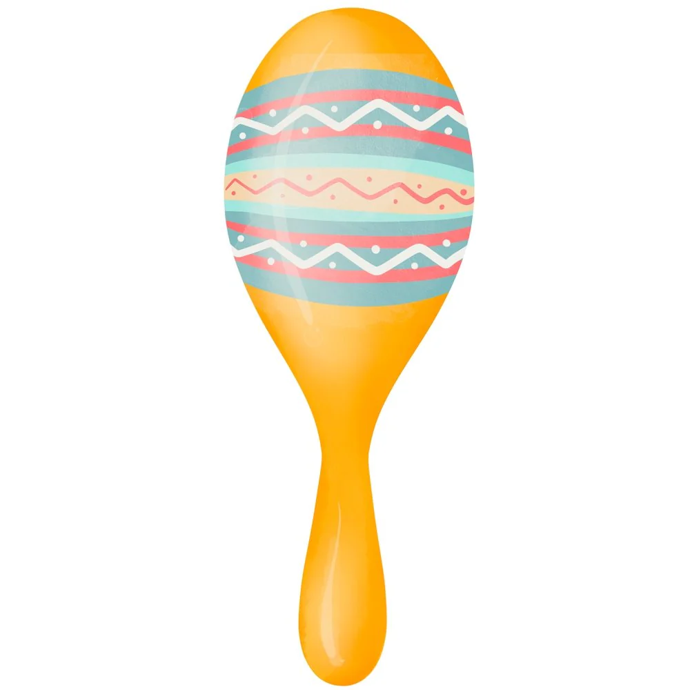 Fiesta! Orange Maraca Fabric Panel