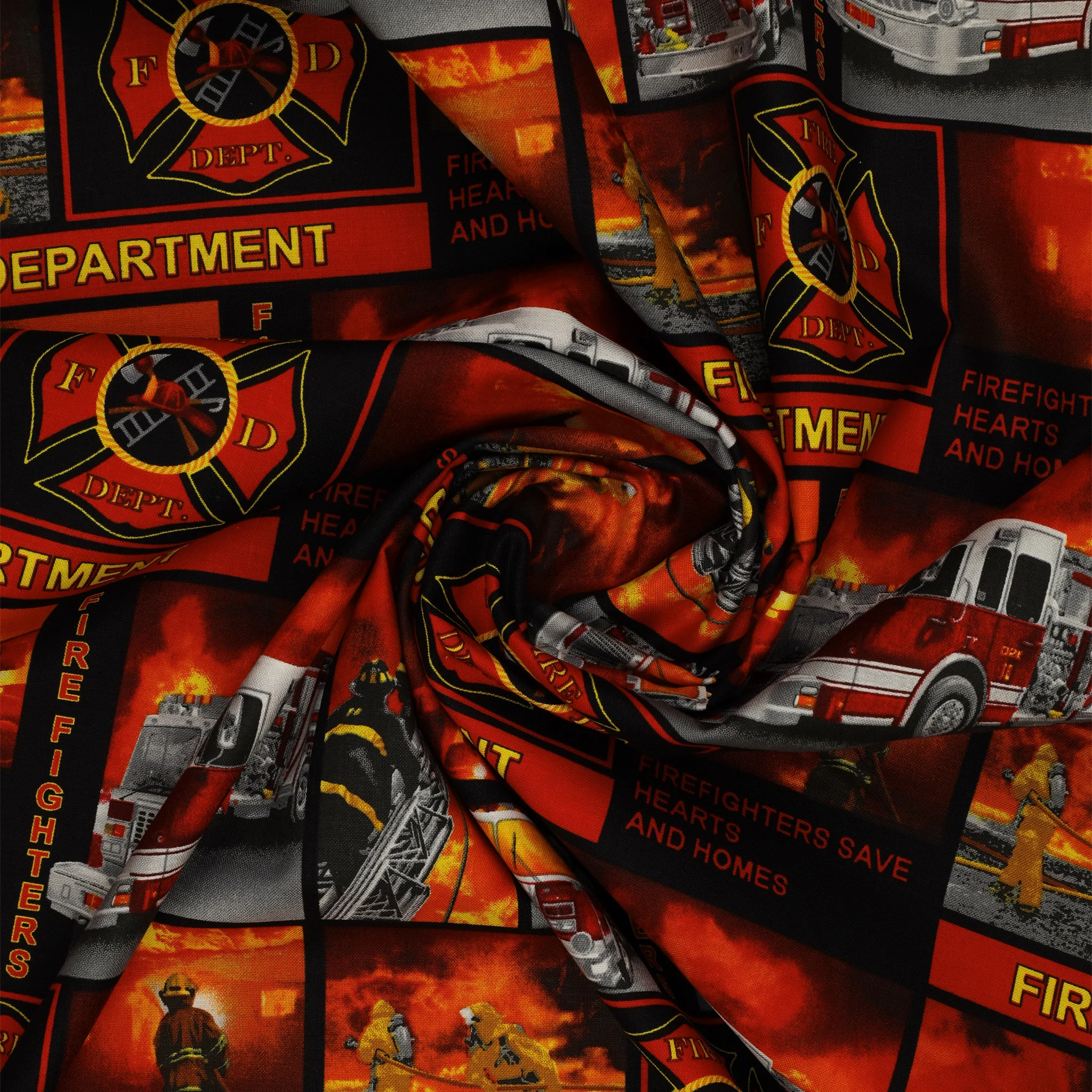 Firefighter Block Print Allover Fabric - Image 2