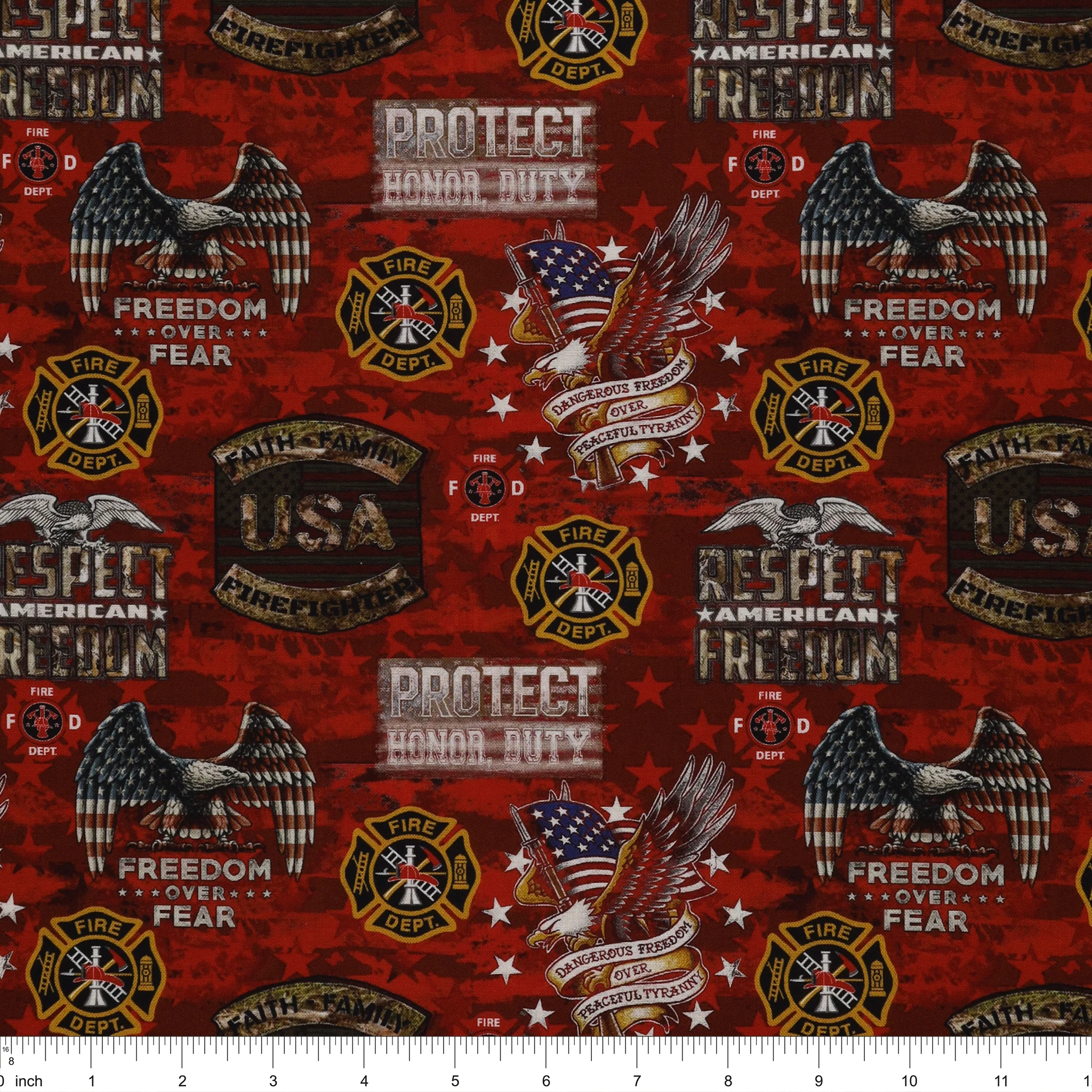 Firefighter Camo Flag Fabric - Image 3