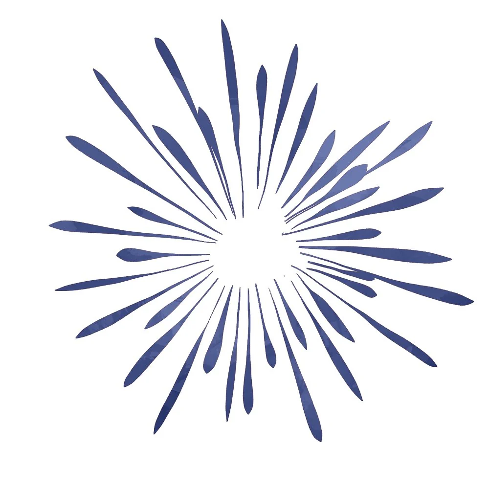 Firework Fizz Fabric Panel - Blue