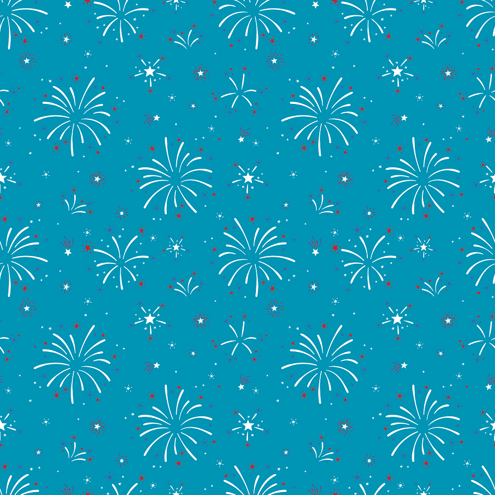 Fireworks & Stars - Cerulean Blue