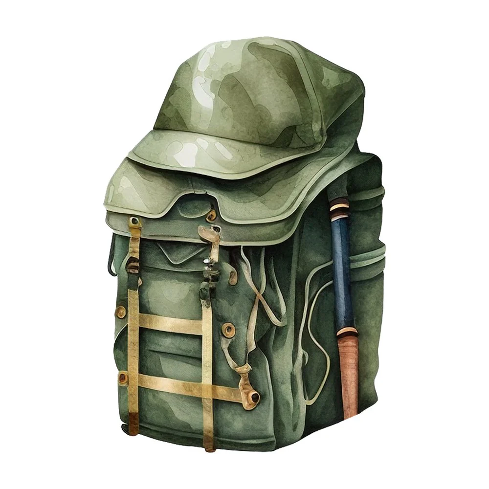 Fishing Trip Back Pack Fabric Panel