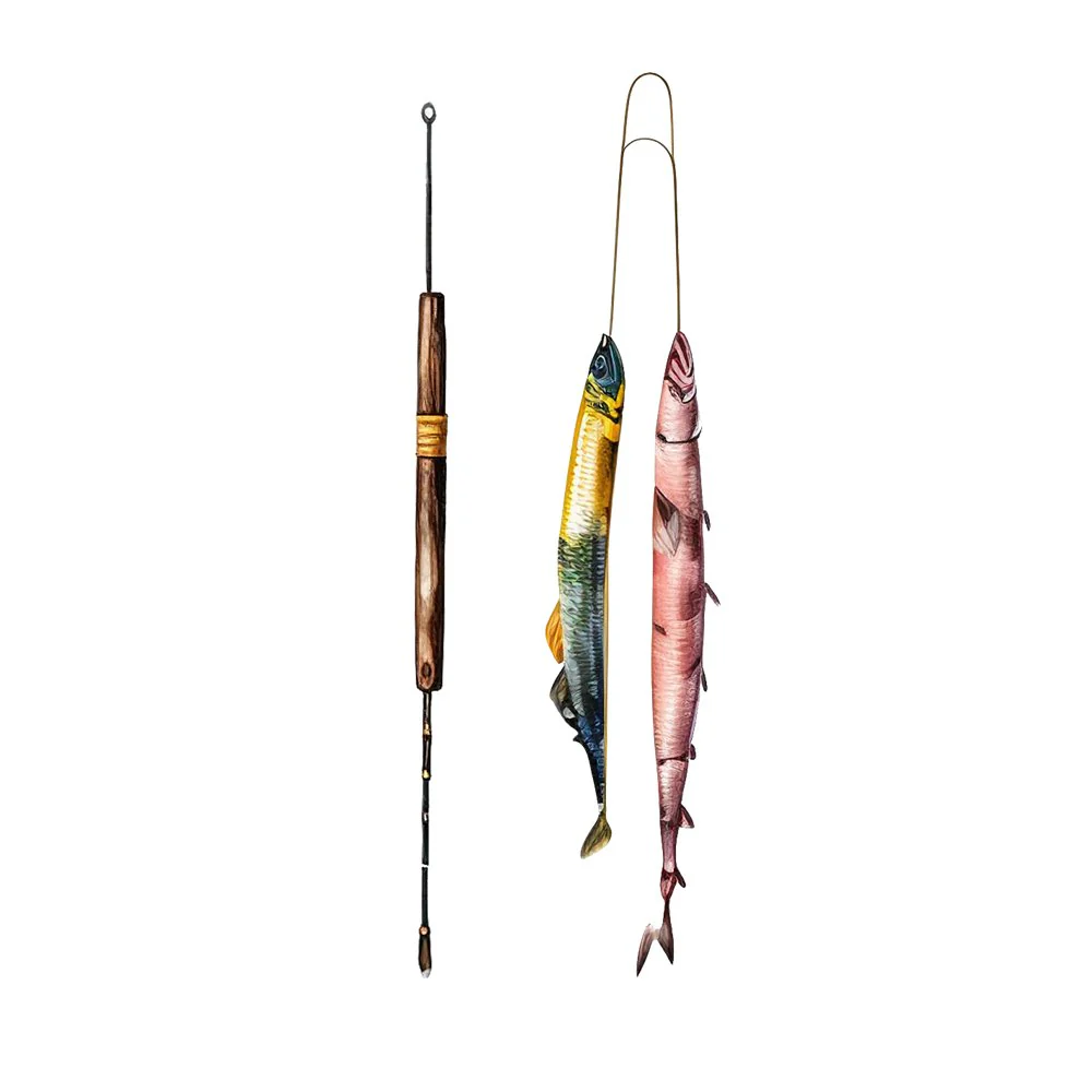 Fishing Trip Bait Fabric Panel