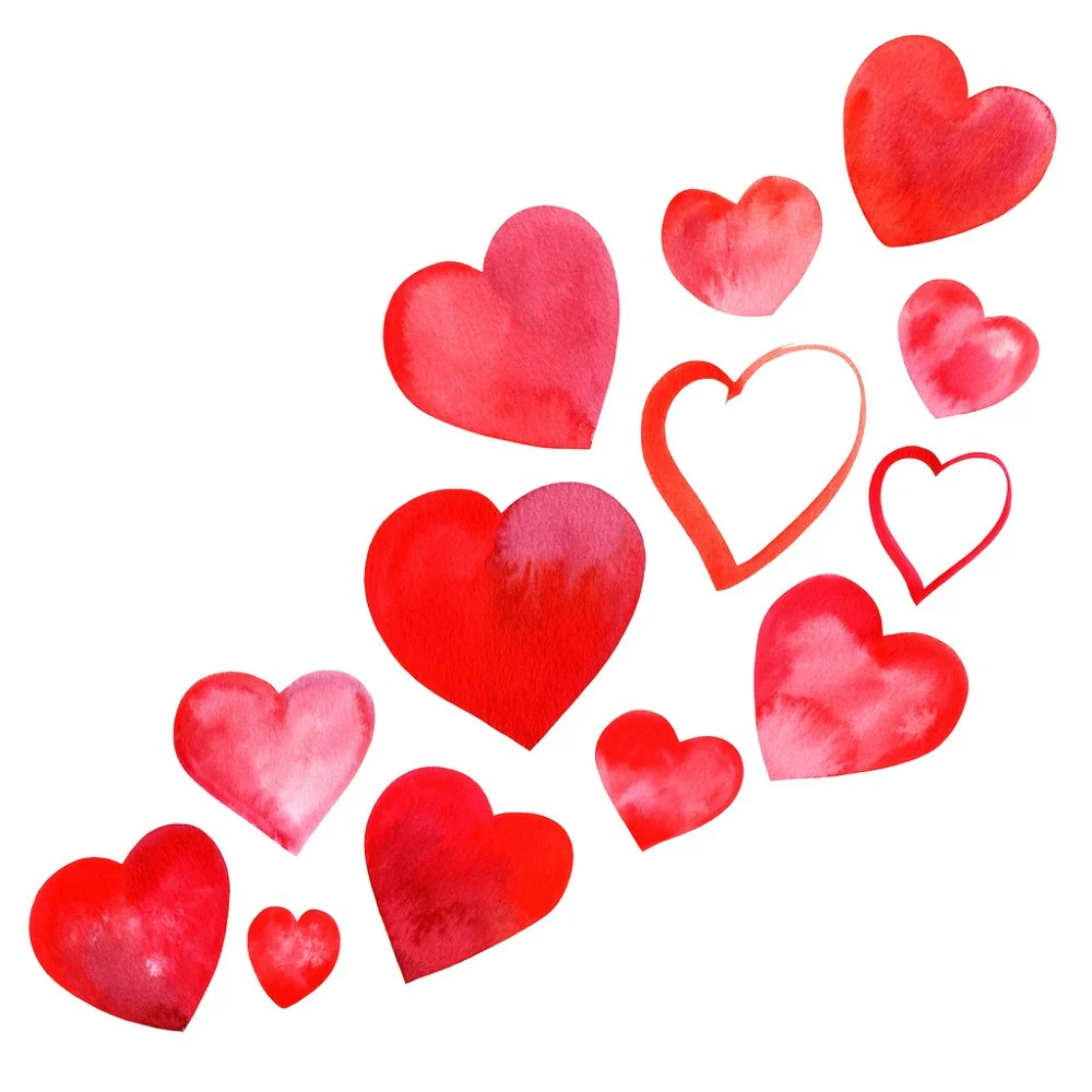 Floating Hearts Fabric Panel