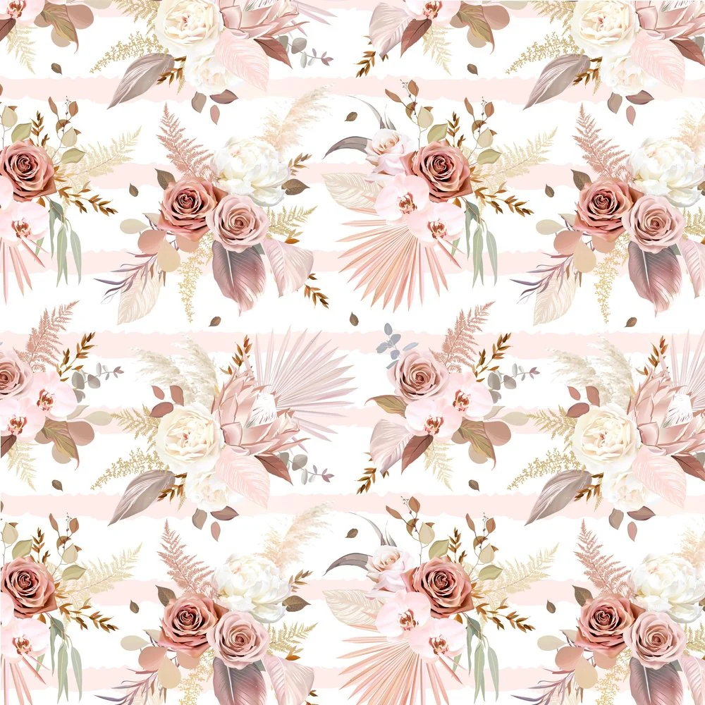 Floral Bouquet Fabric - Pink