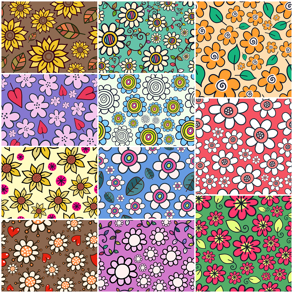 Floral Doodle Fat Quarter Bundle - 11 Pieces