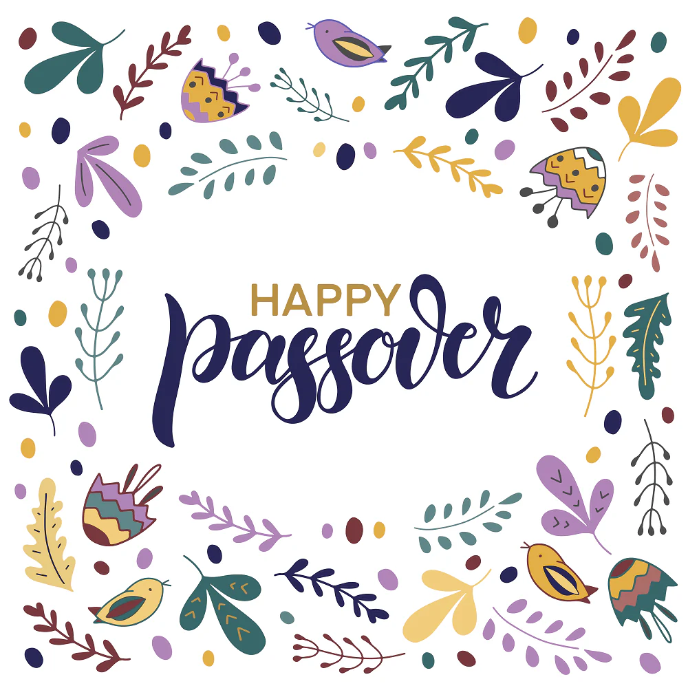 Floral Happy Passover Fabric Panel