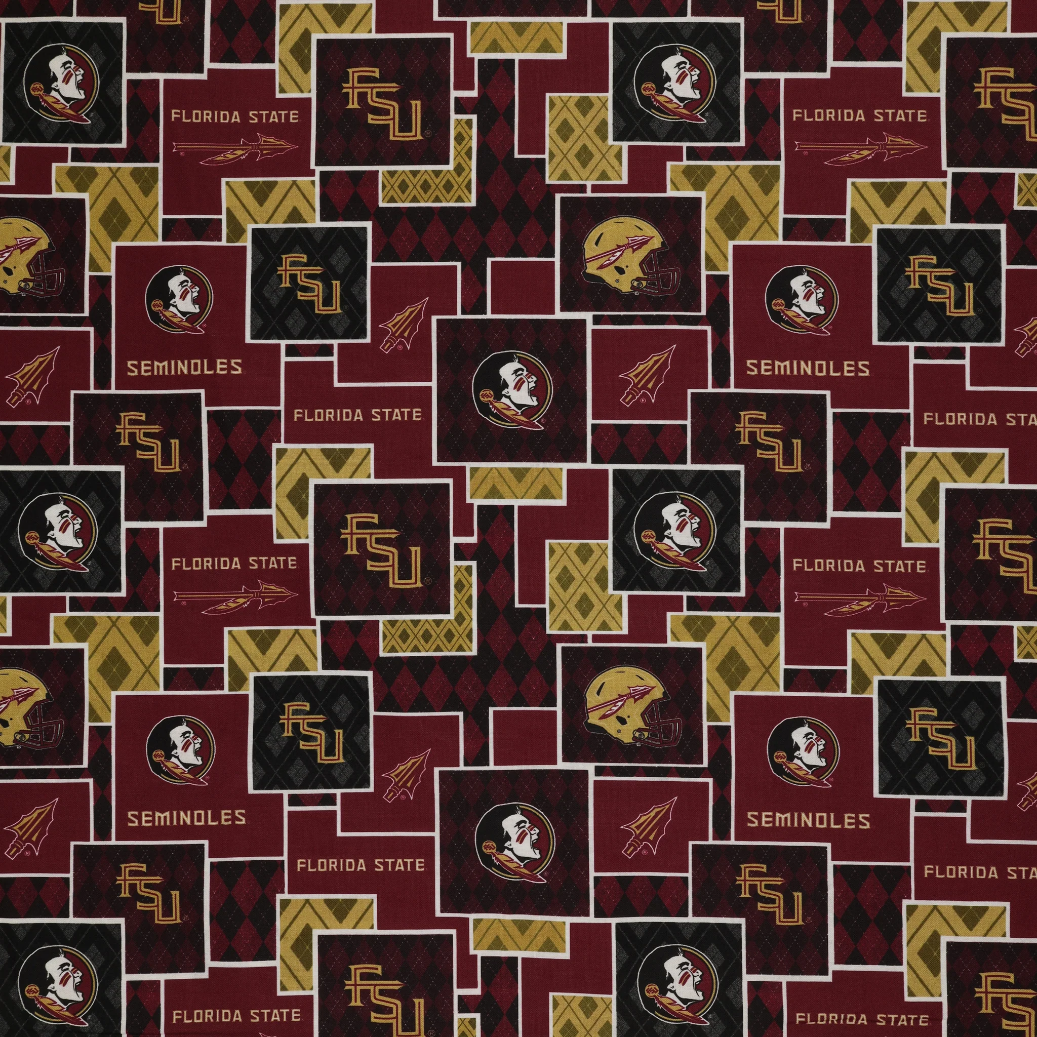 Florida State Argyle Boxes Fabric