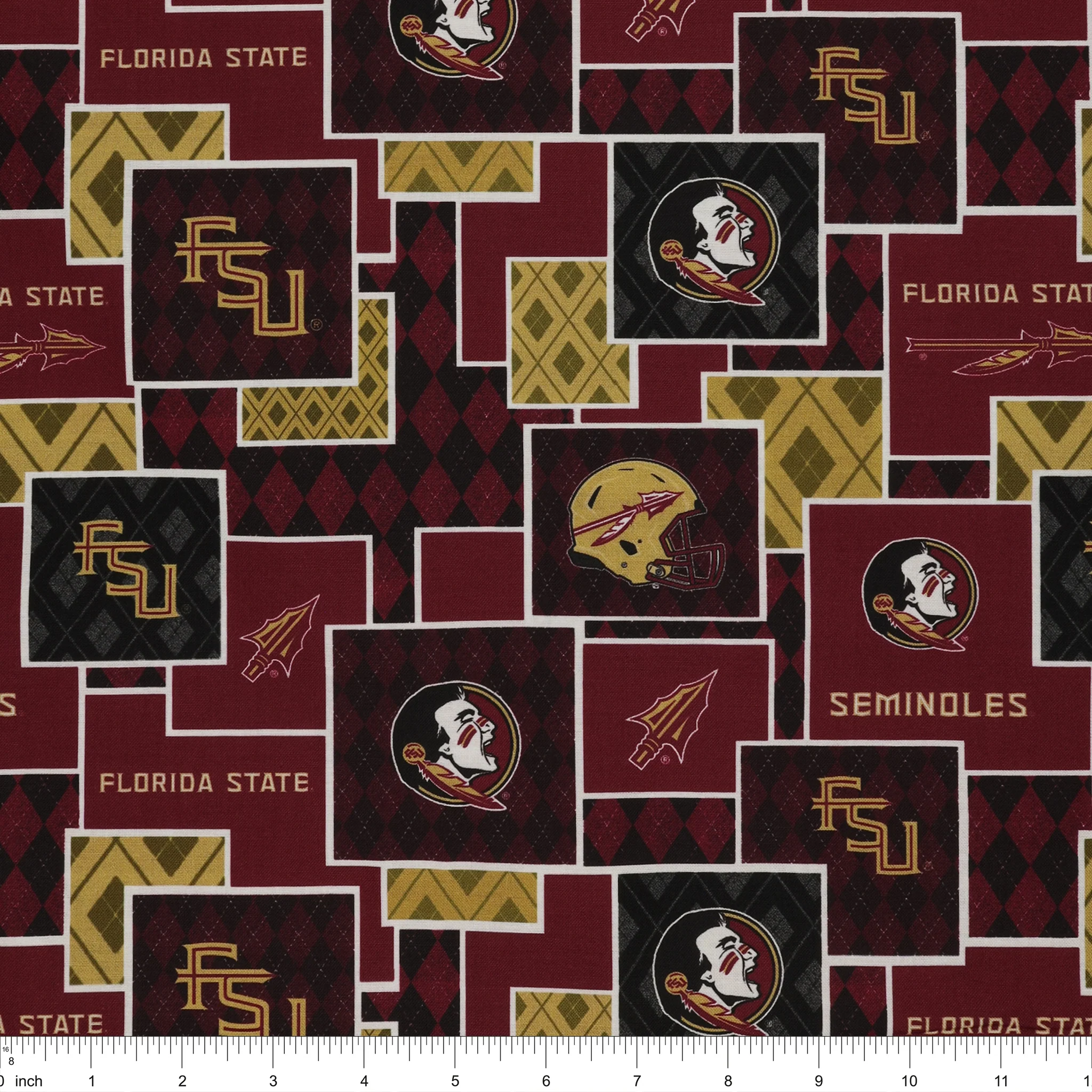 Florida State Argyle Boxes Fabric - Image 3