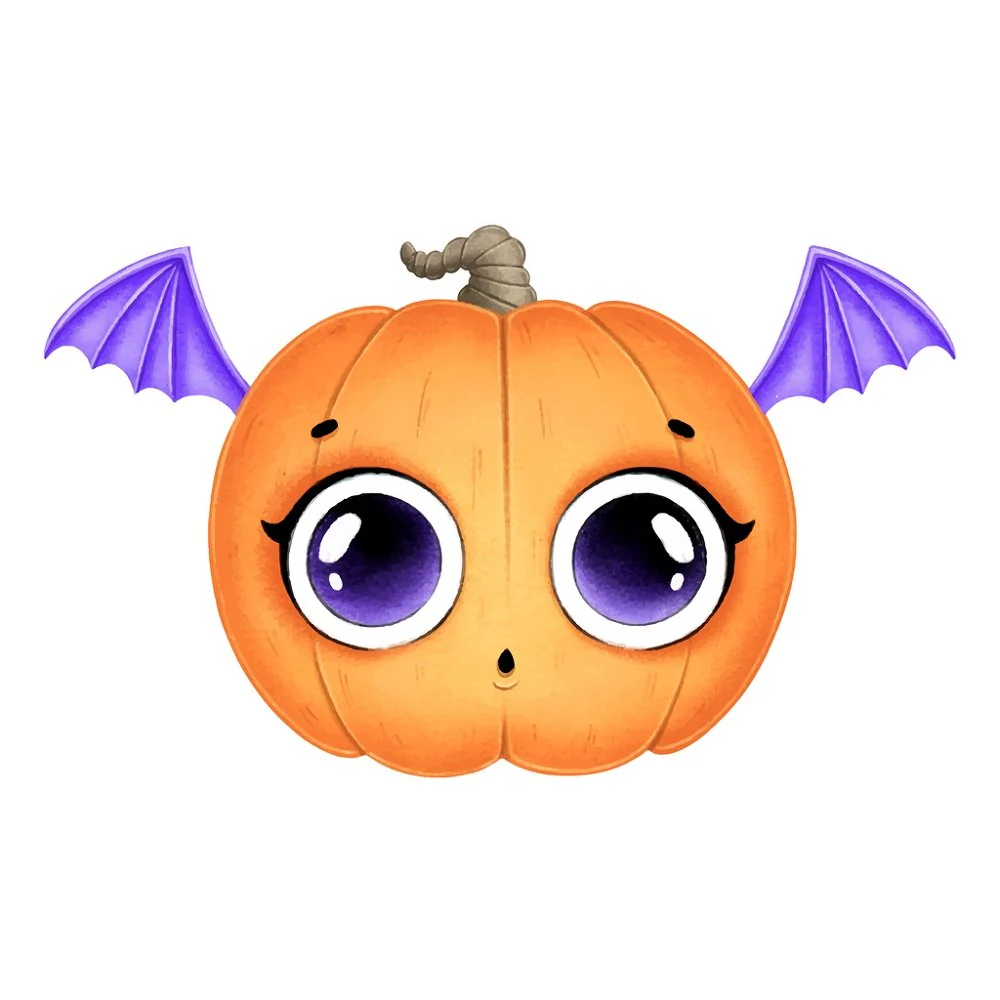 Flying Pumpkin Fabric Panel - Orange