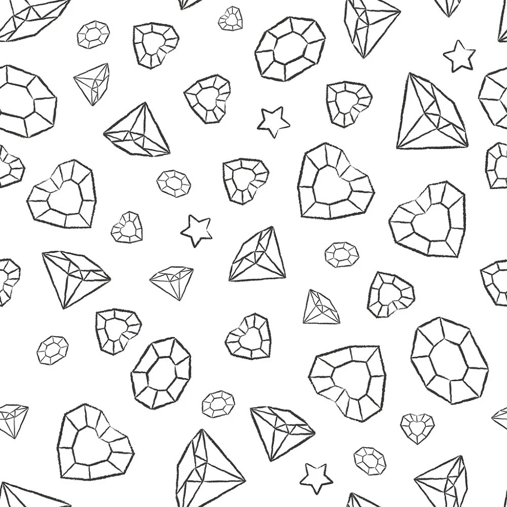 Follow Your Dreams Diamonds Fabric - Black/White