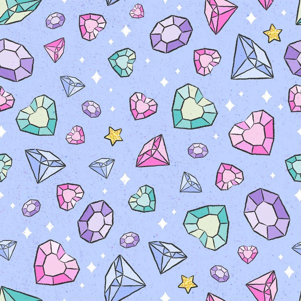 Follow Your Dreams Diamonds Fabric - Blue