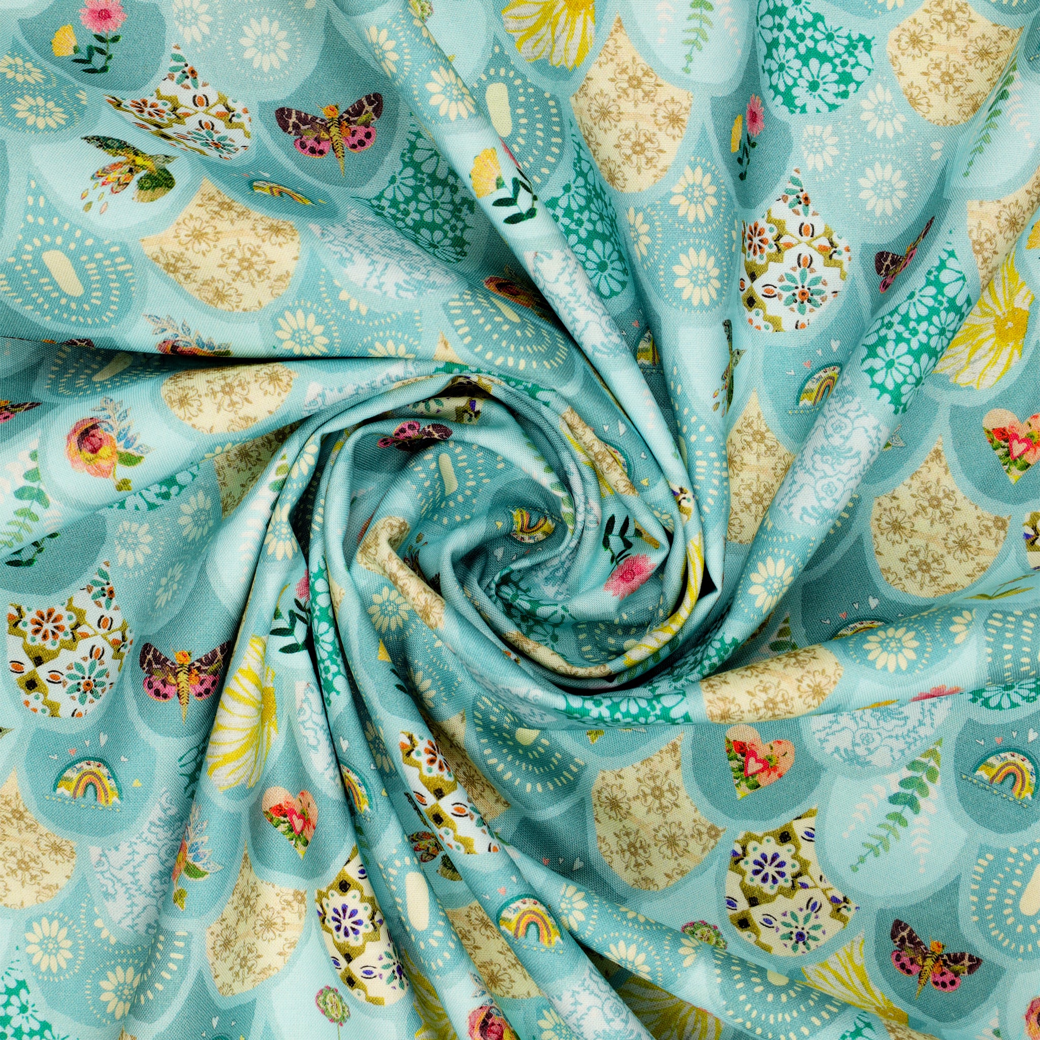 Follow Your Joy Fabric Collection - Bargello Teal/Multi - Image 2