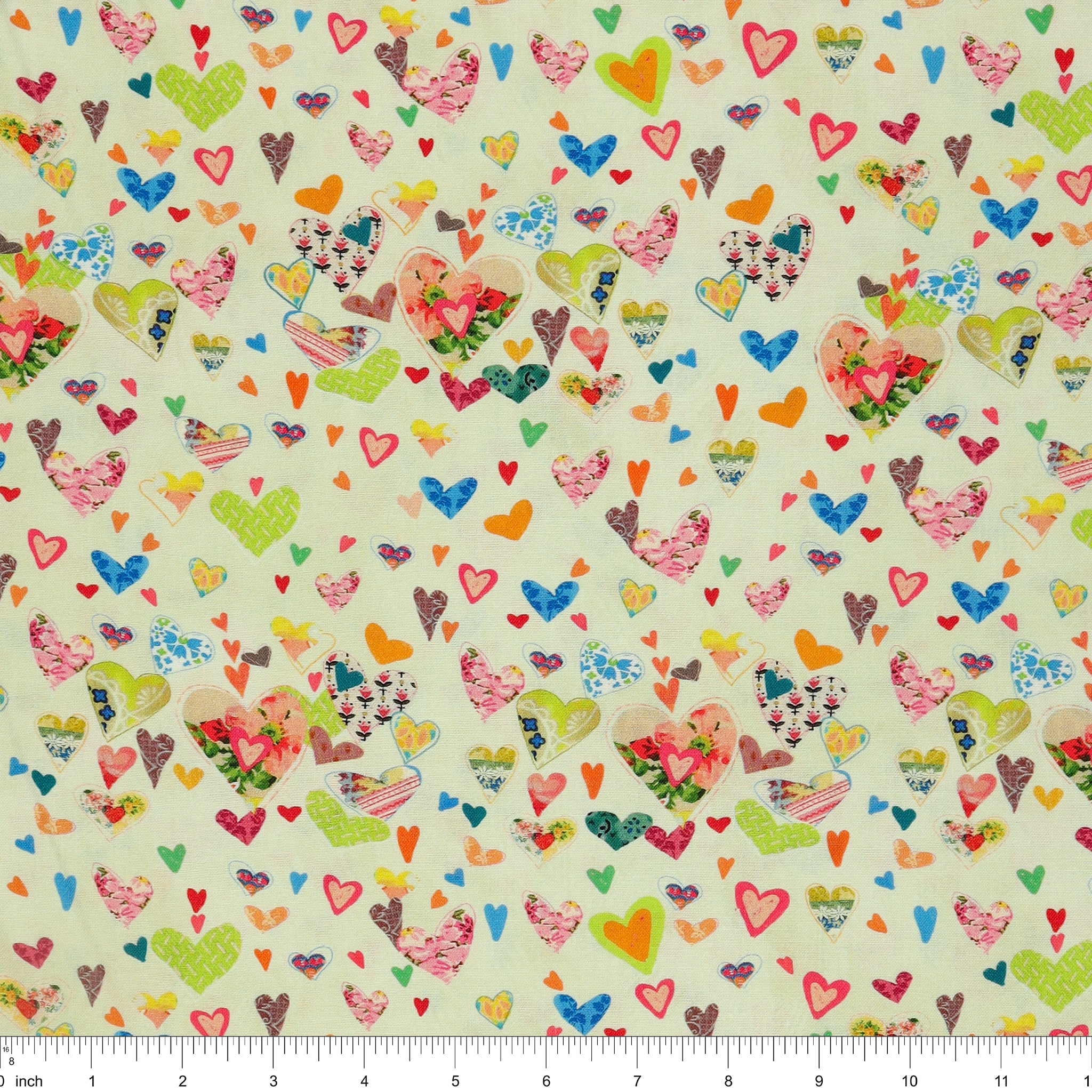 Follow Your Joy Fabric Collection - Hearts Light Sage - Image 3