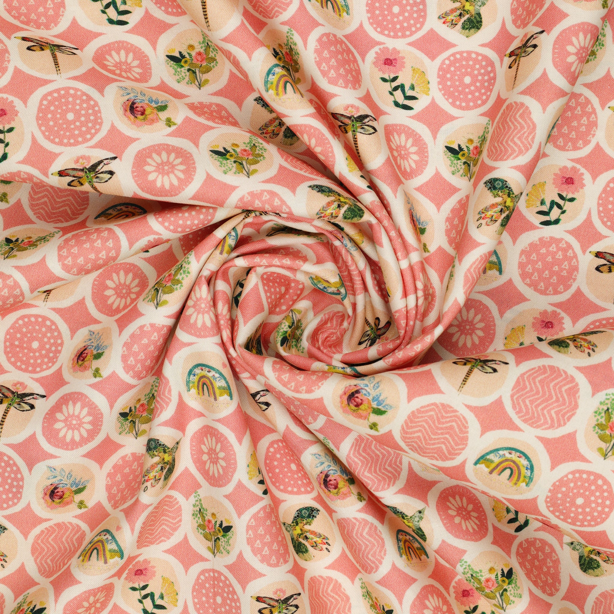 Follow Your Joy Fabric Collection - Sunshine Circles Rose - Image 2