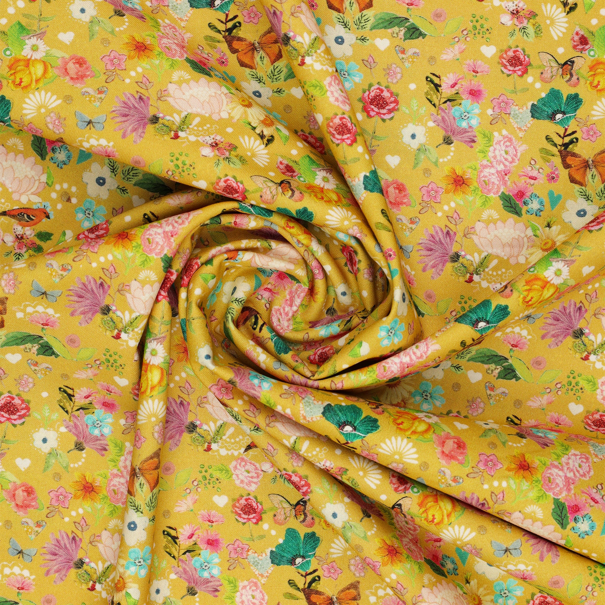 Follow Your Joy Fabric Collection - Sunshine Floral Citron - Image 2