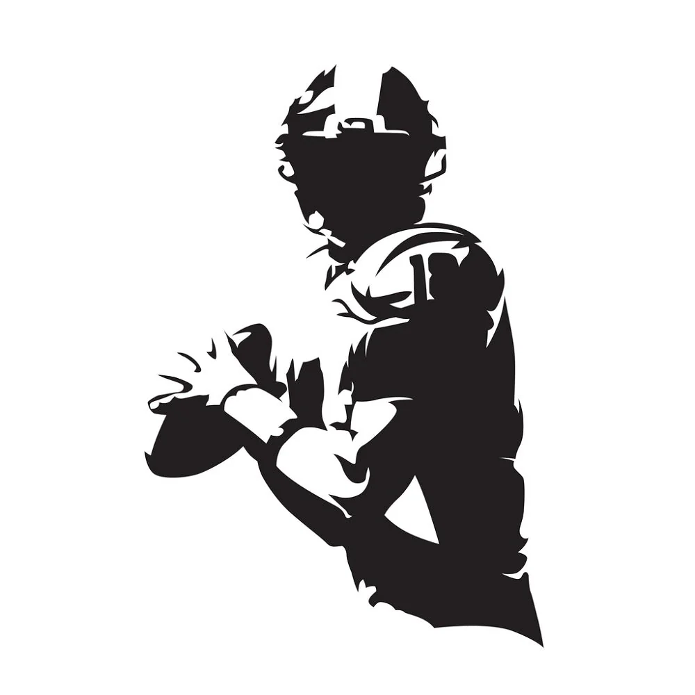 Football Player Silhouette Fabric Panel