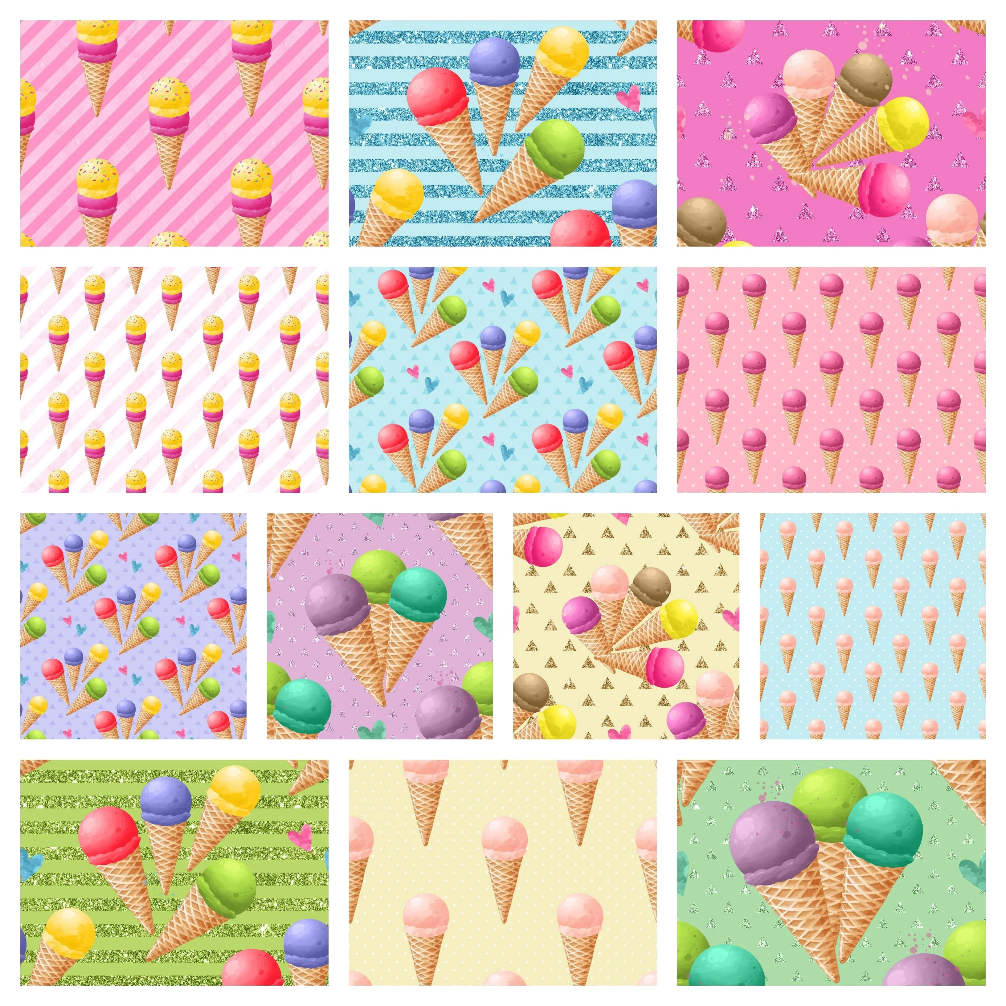 For The Love of Ice Cream Fabric Bundle - 1 Yard Bundle