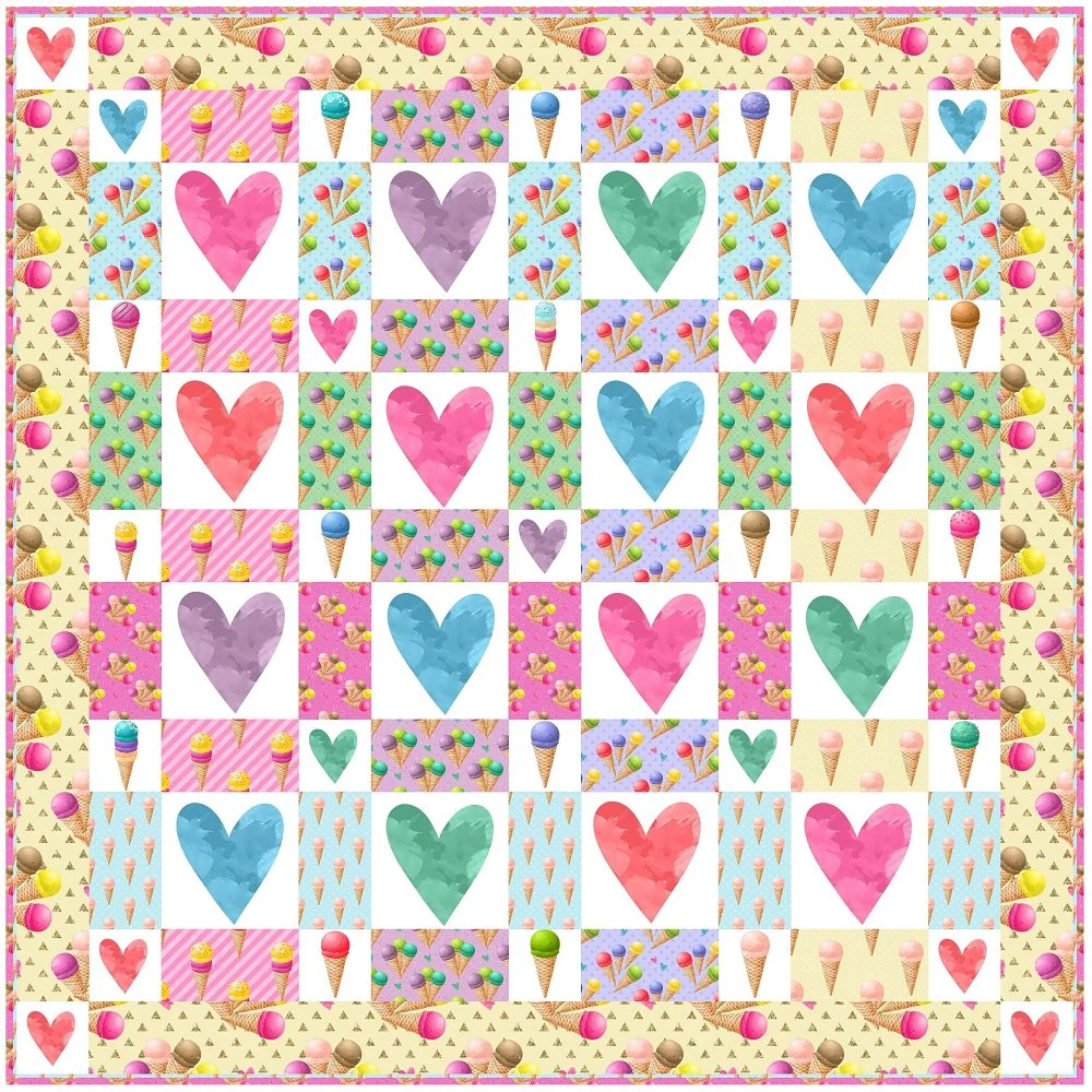 For the Love of Ice Cream Quilt Kit - 74 1/2" x 74 1/2"