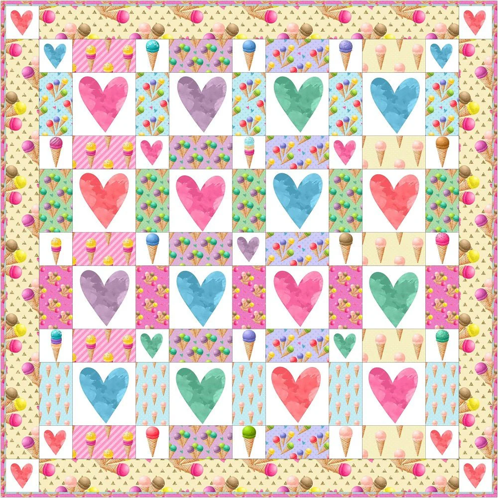 For the Love of Ice Cream Quilt Kit - 74 1/2" x 74 1/2" - Image 2