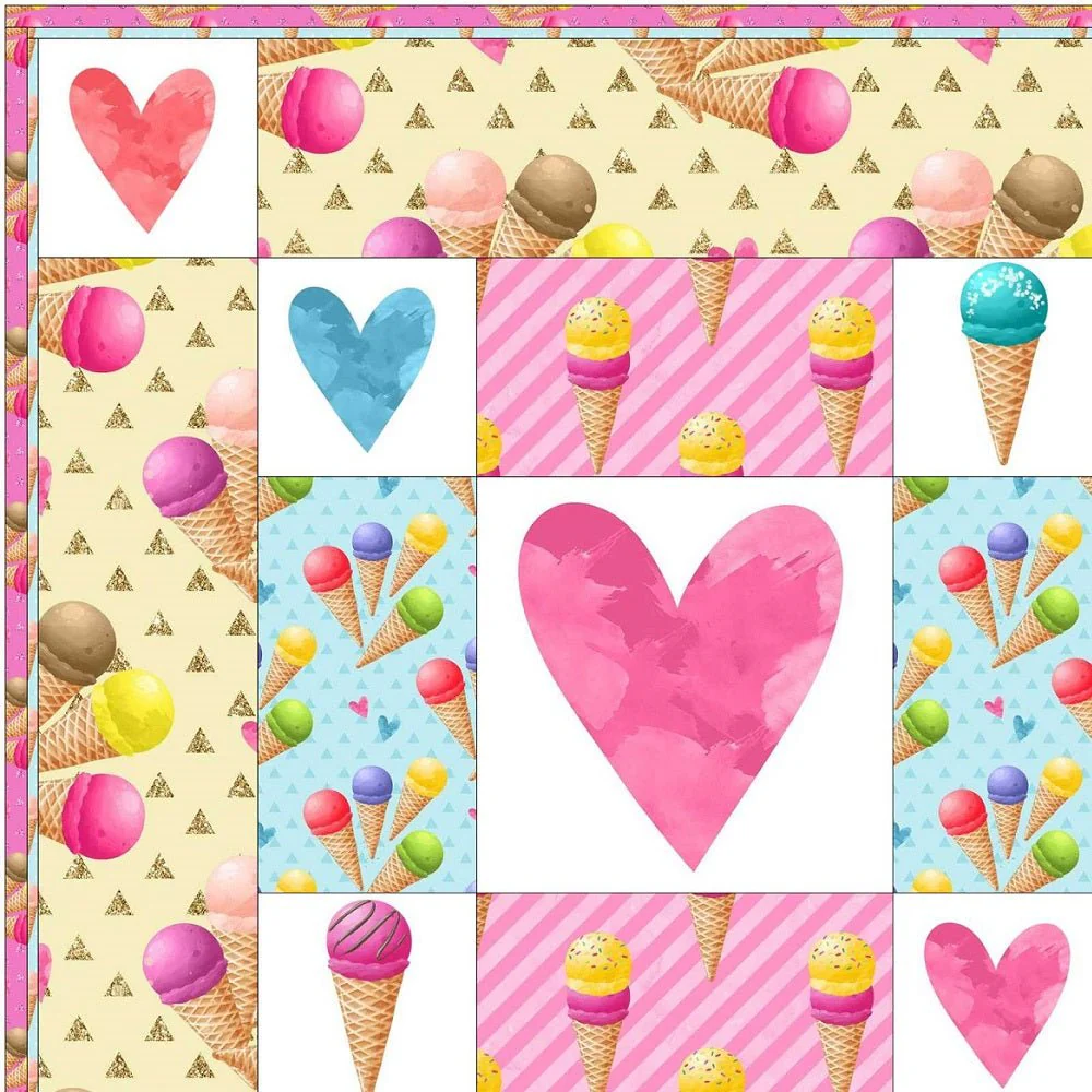For the Love of Ice Cream Quilt Kit - 74 1/2" x 74 1/2" - Image 3
