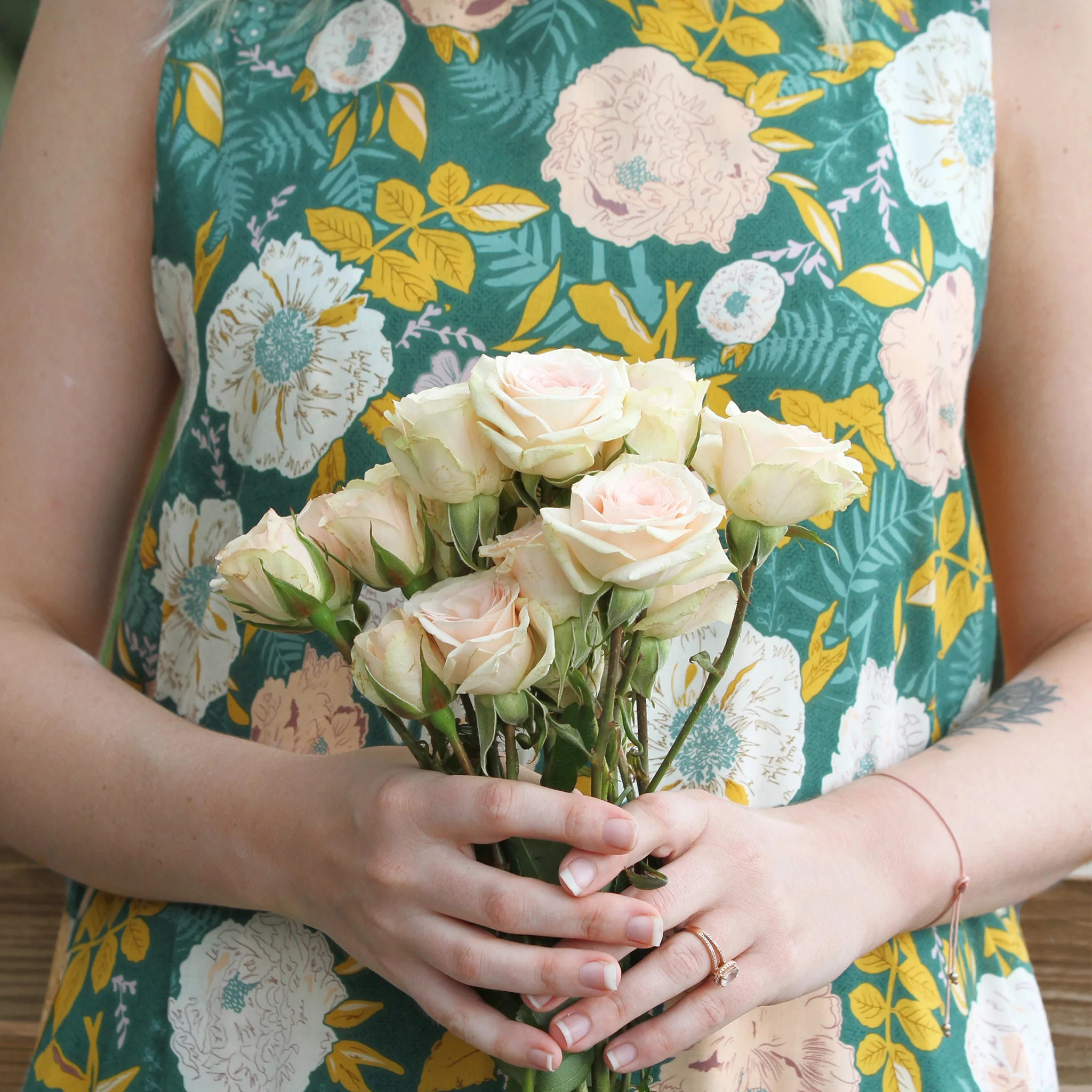 Foraged Garland Golden Fabric in Rayon - Image 5