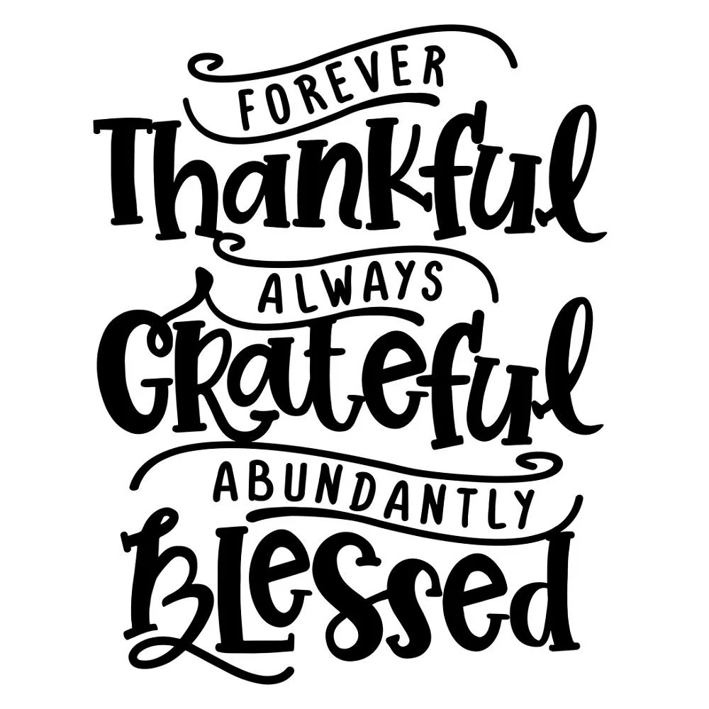 Forever Thankful Fabric Panel - White