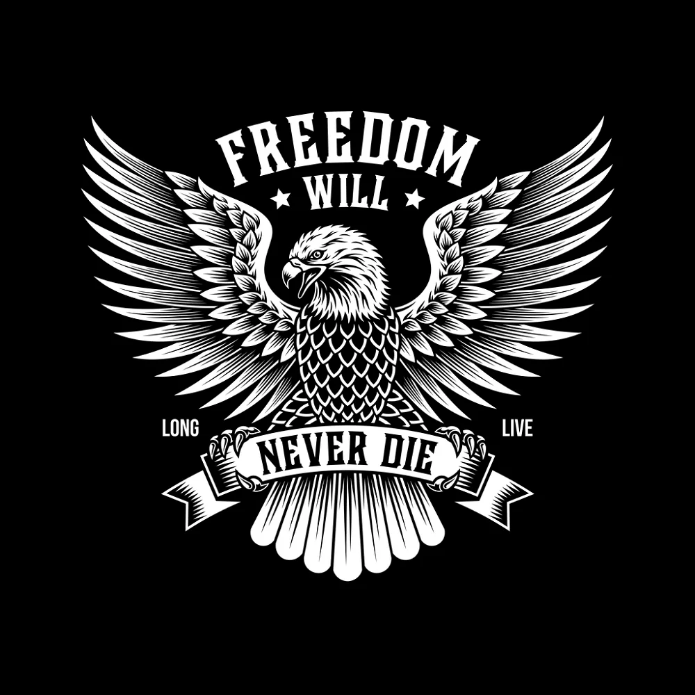 Freedom Will Never Die Fabric Panel - Black