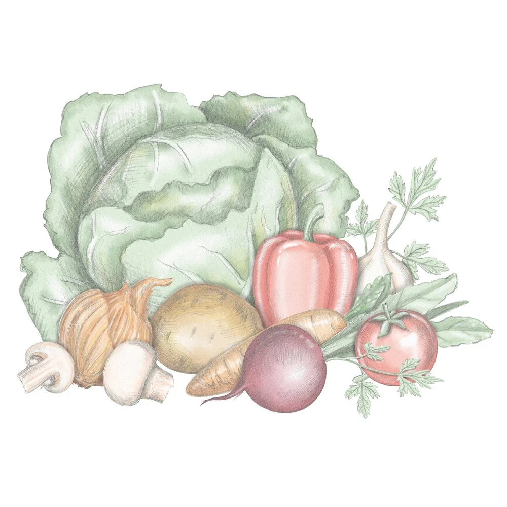 Fresh Vegetables Fabric Panel