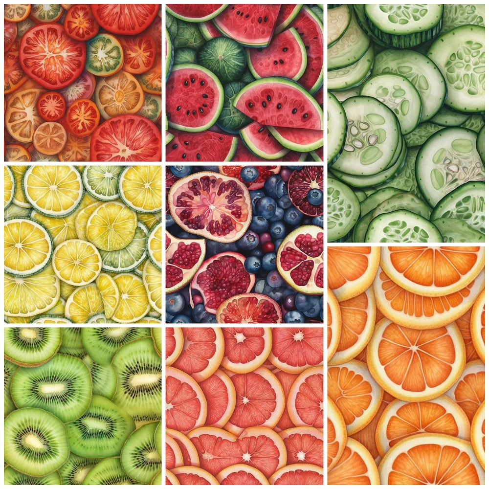 Fruit Slices Fat Quarter Bundle - 8 Pieces